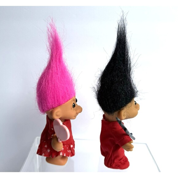 Vtg 90s Russ Troll Dolls Lot Valentine's Day I LOVE YOUR HUGS & CUTE LI'L DEVIL - Picture 4 of 8